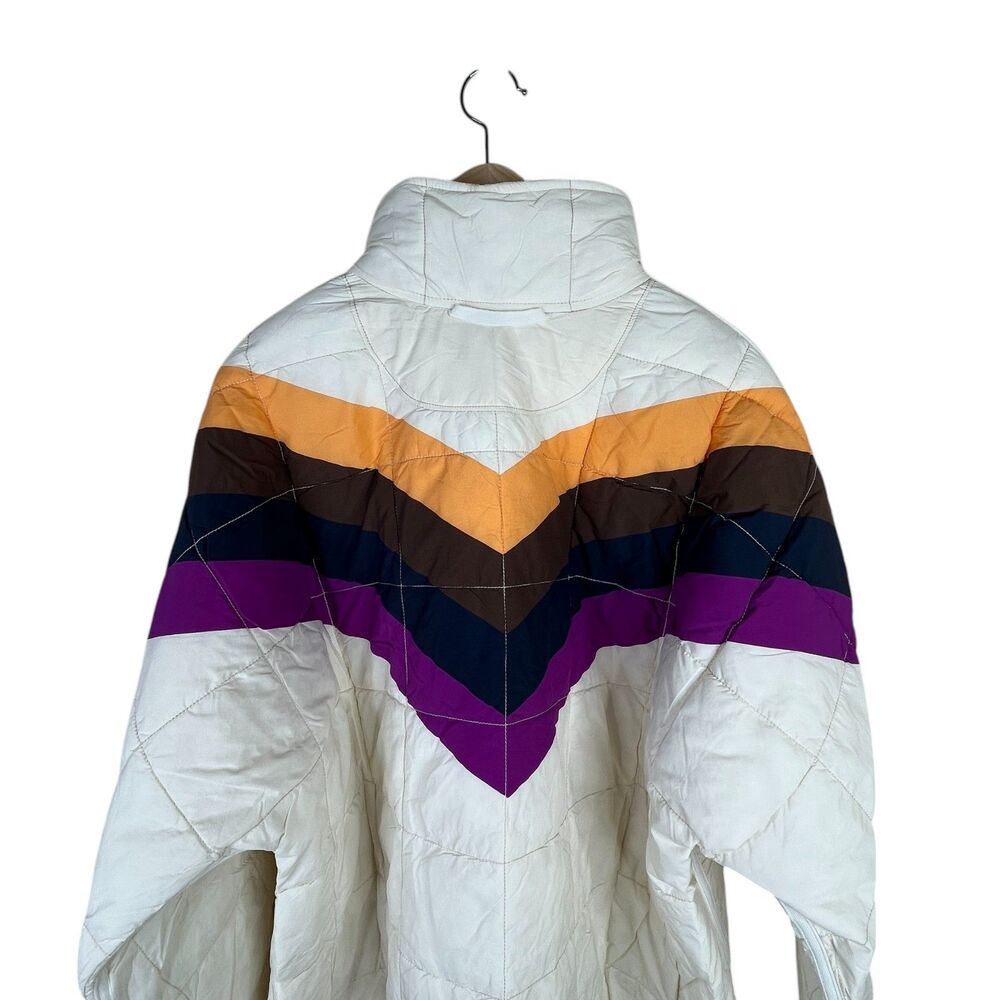 NWT FP Movement x Hatch Printed Puffer Jacket Sz L Ivory Chevron Combo Maternity - Picture 7 of 12